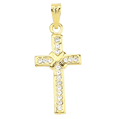 Golden cross pendant with stones