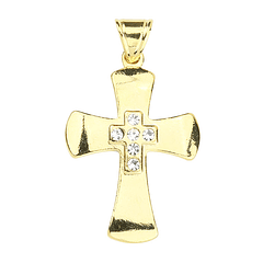 Pendentif croix dorée avec pierres