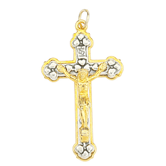 Pendant of Christ on the Cross golden and silver 