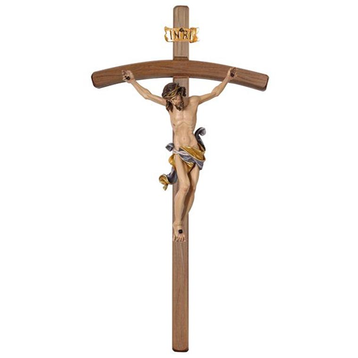 Crucifijo Cristo Leonardo cruz curva - madera 1