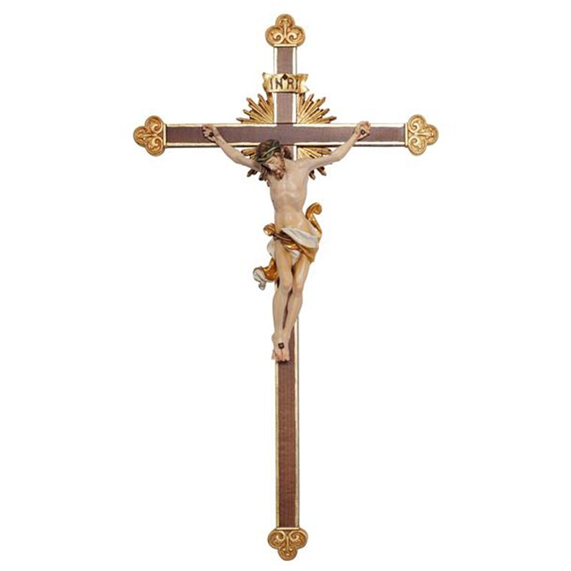 Crucifix Christ Leonardo baroque cross - wood 1