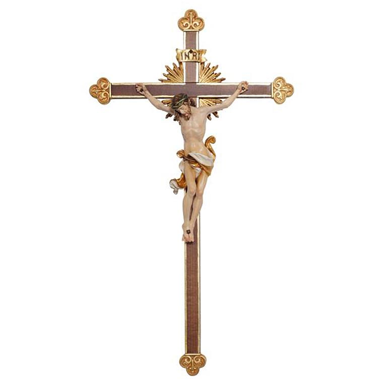 Crucifix Christ Leonardo baroque cross - wood 1