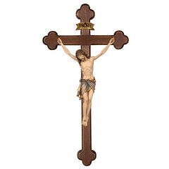 Crucifix Christ croix baroque de Sienne - bois