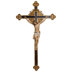 Crucifix Christ Sienne croix baroque - bois