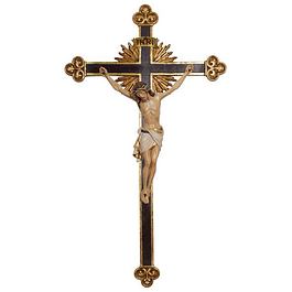 Crucifixo Cristo Siena cruz barroca - madeira