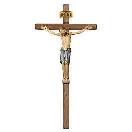 Crucifixo Cristo São Damião cruz reta - madeira
