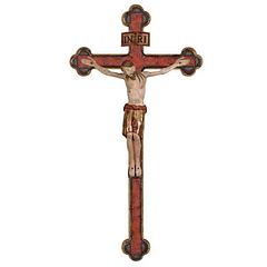 Crucifixo Cristo São Damião cruz barroca - madeira