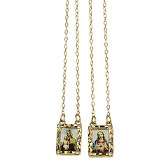 Golden scapular with rhinestones