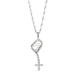 Necklace with queen of peace decade rosary