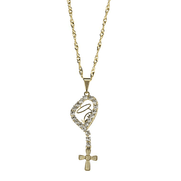 Necklace with queen of peace decade rosary 2