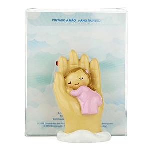 Protective angel with baby in hand