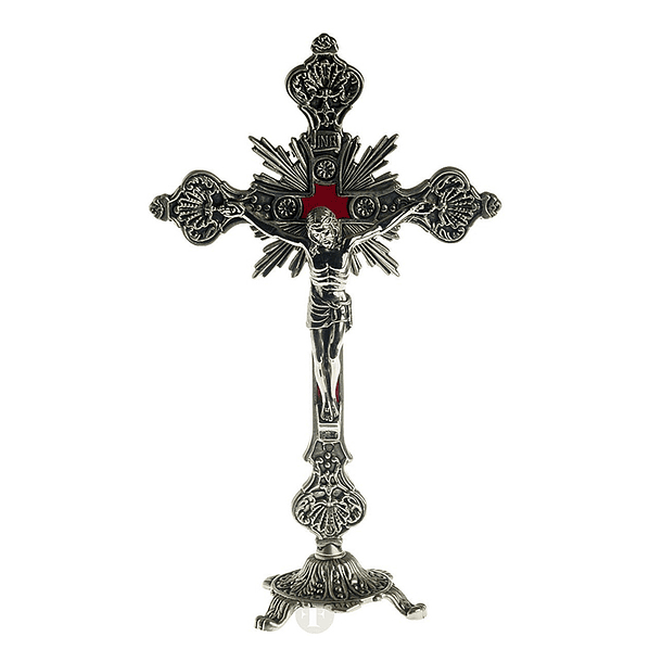 Nickel-plated crucifix 23 cm 1