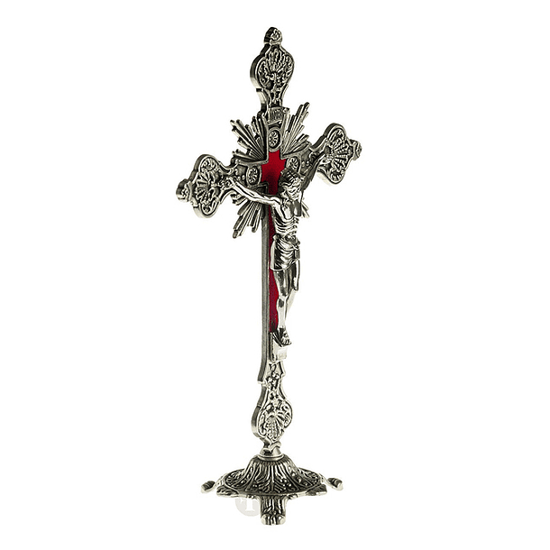 Nickel-plated crucifix 23 cm 2