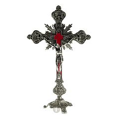 Crucifix nickelé 34 cm