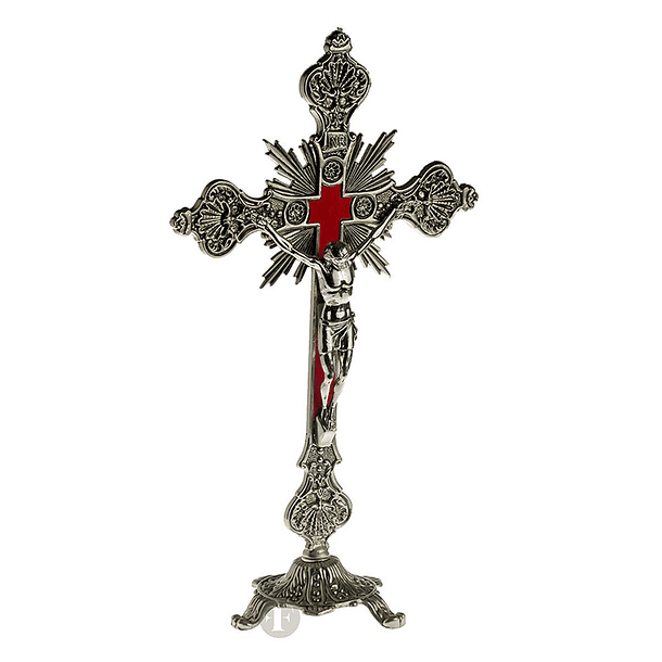 Crucifix nickelé 34 cm 2