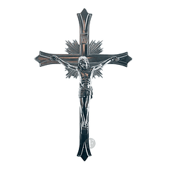 Nickel-plated crucifix 18.5 cm