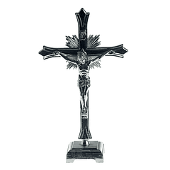 Chrome-plated crucifix 20.5 cm