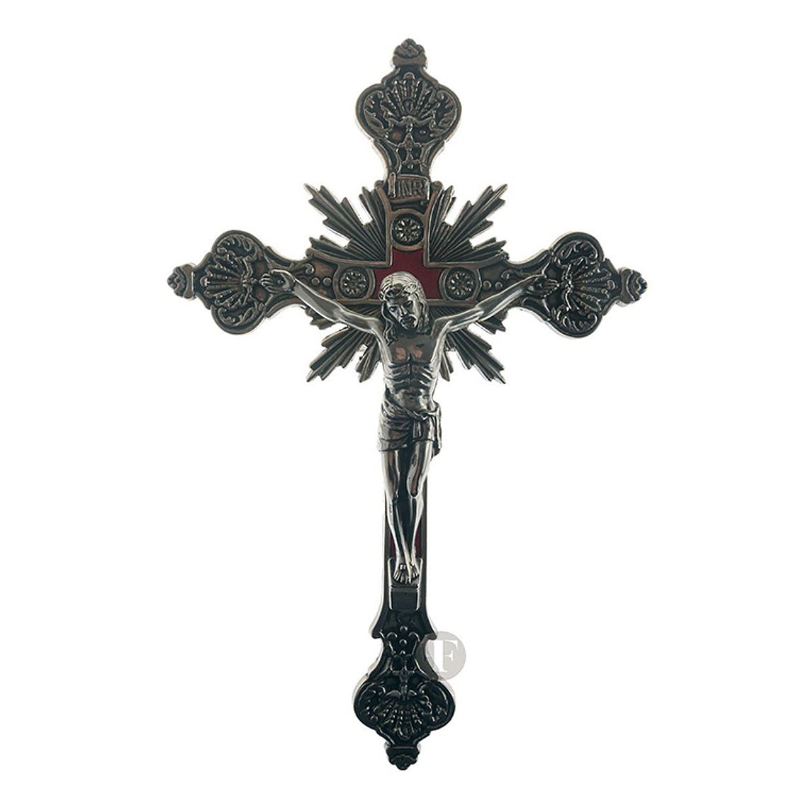 Crucifix nickelé 23 cm 1