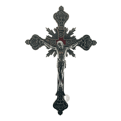 Nickel-plated crucifix 23 cm