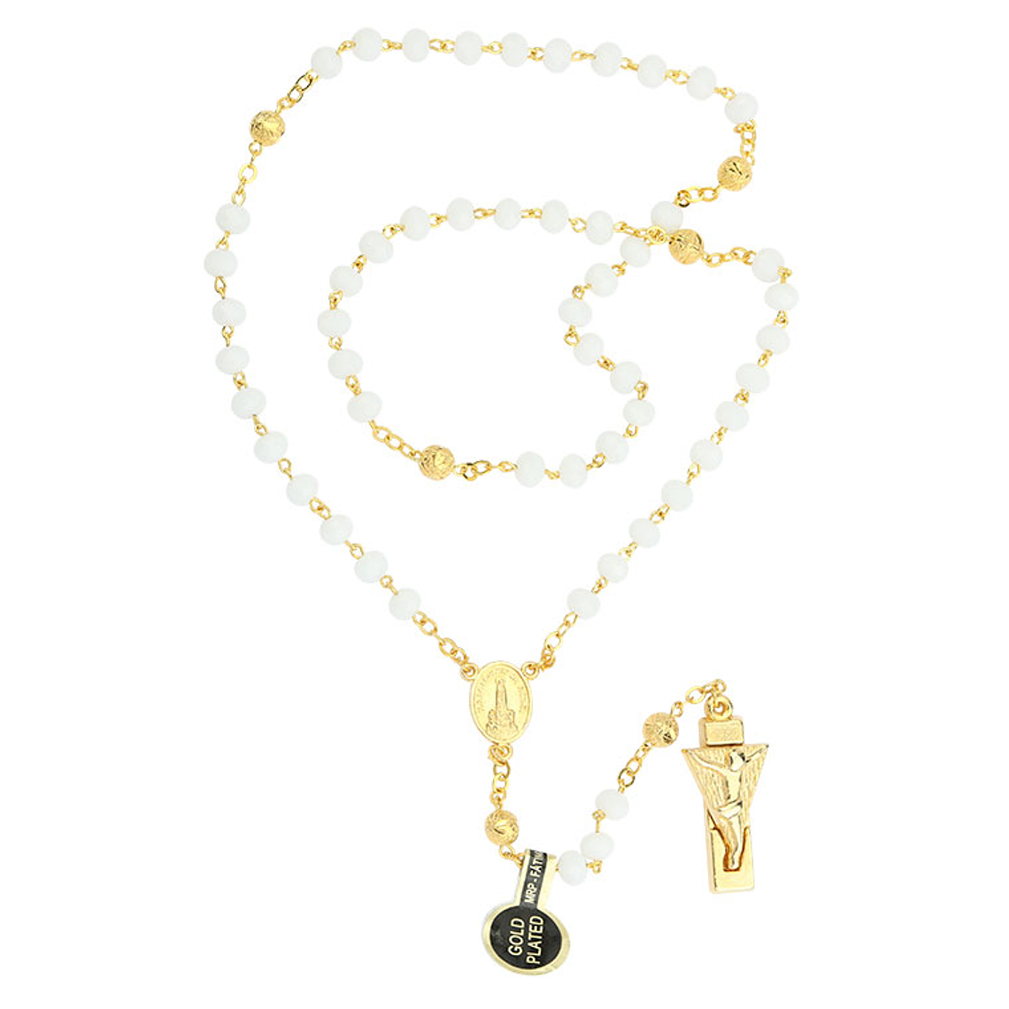 Terço de Fátima cristal branco 1