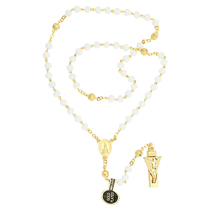 Rosary of Fatima white crystal