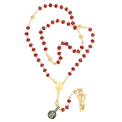 Rosary of Fatima red crystal