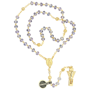 Rosary of Fátima Transparent Lilac Crystal