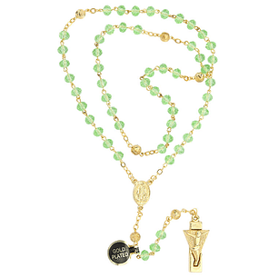 Rosary of Fátima Transparent Green Crystal
