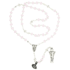 Pink crystal rosary of Fatima