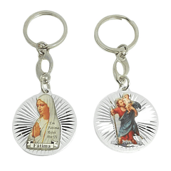 Porte-clés Notre-Dame et Saint Christophe