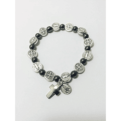 Saint Benedict hematite bracelet