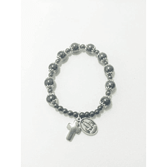 Bracelet perles grises