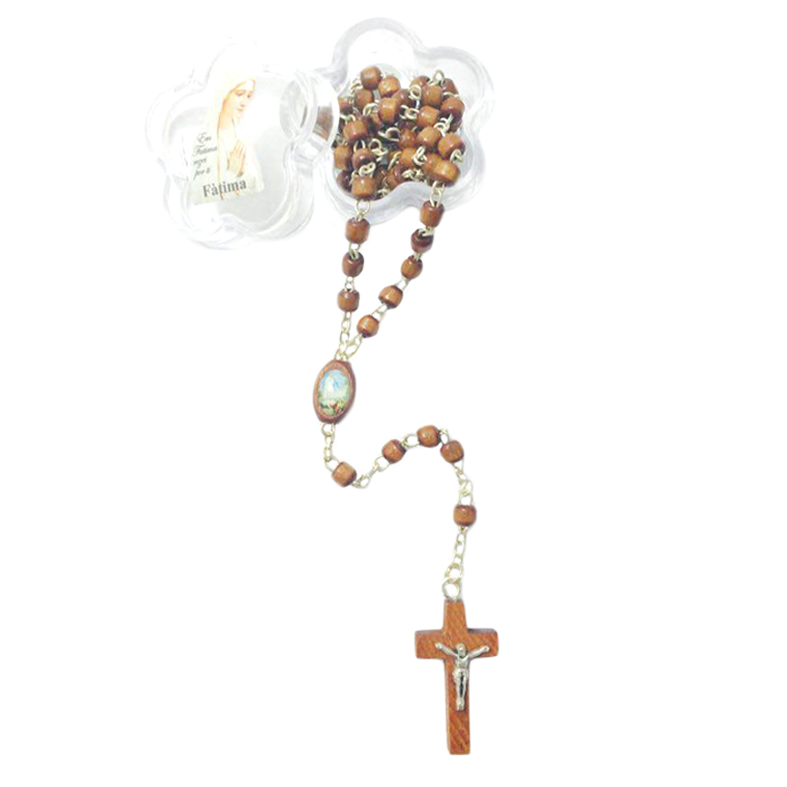 Wood brown rosary with clasp 1