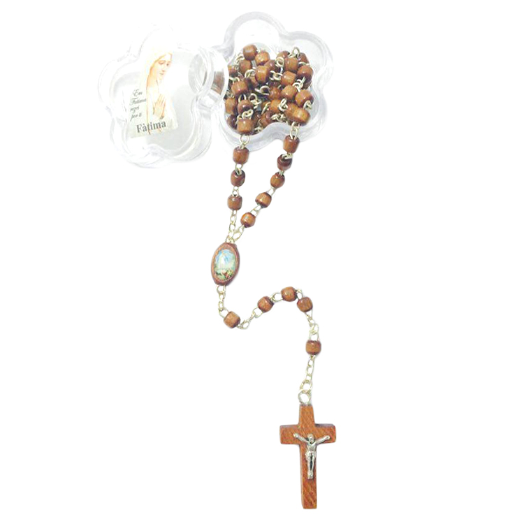 Wood brown rosary with clasp 1