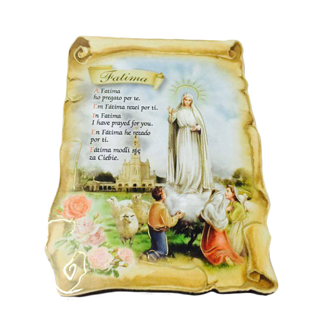 Wood Magnet Apparition of Fatima 1