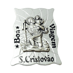 Imán de metal con imagen de San Cristóbal