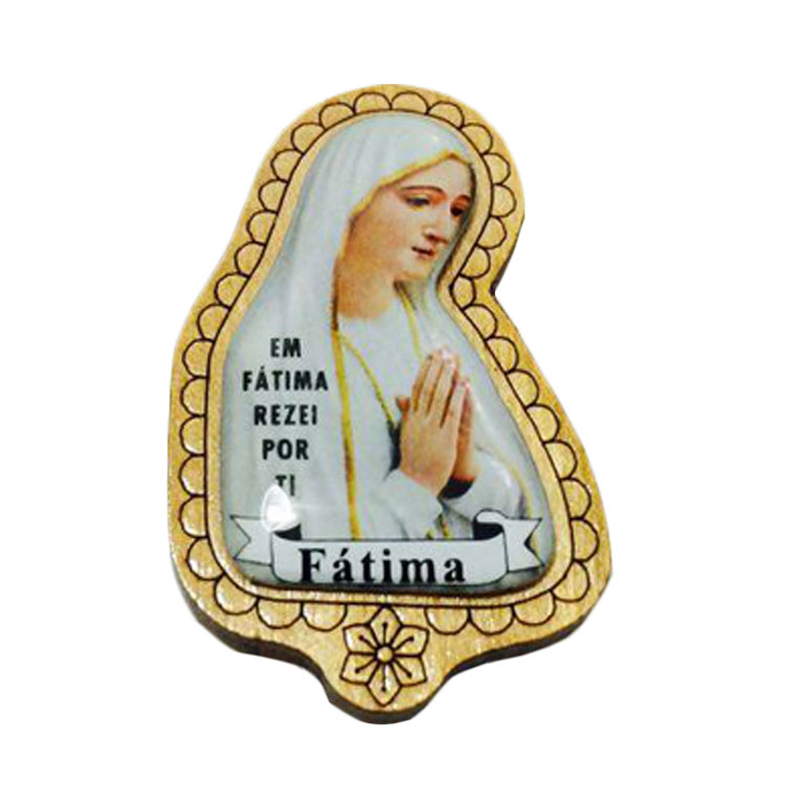Wooden Magnet with Our Lady of Fatima 1