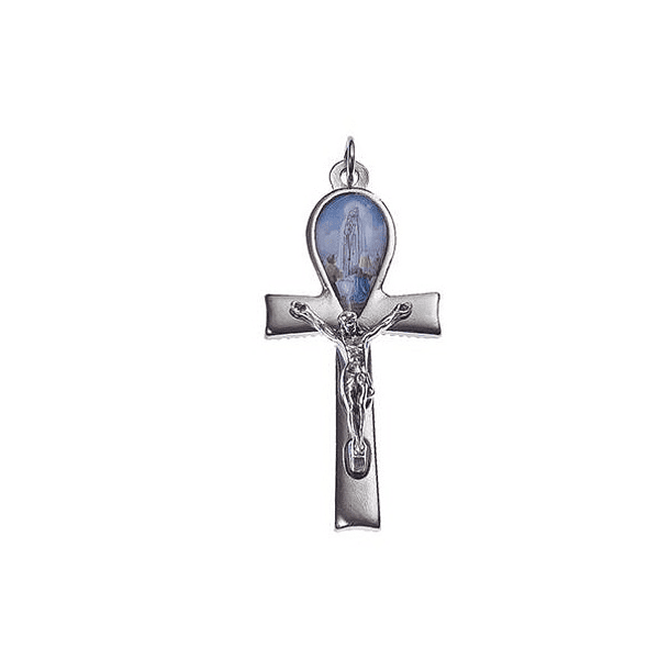 Médaille em croix avec apparition de Fatima 