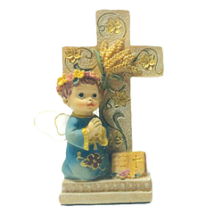 Statue of Guardian angel with cross