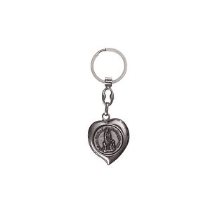 Heart-shaped keyring with the apparition