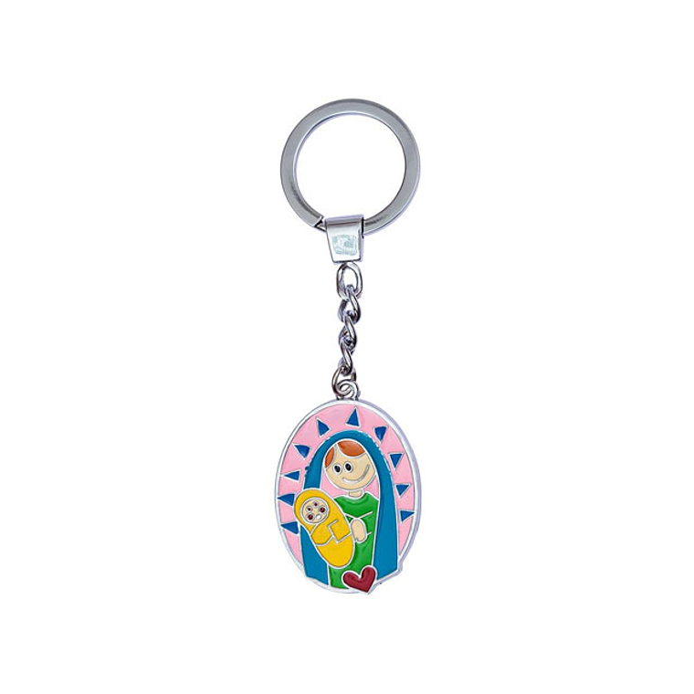 Llavero colorido con el Niño Jesús y Nuestra Señora 1