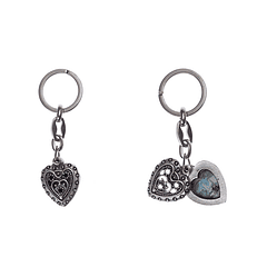 Porte-clés coeur avec diamants