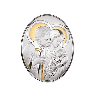 Sterling plaque of Holy Family