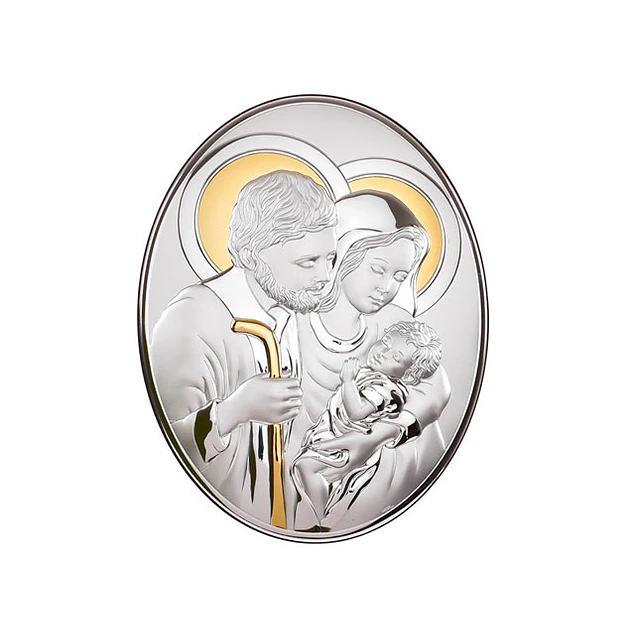 Sterling plaque of Holy Family