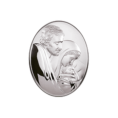 Sterling silver plaque of Sacred Family