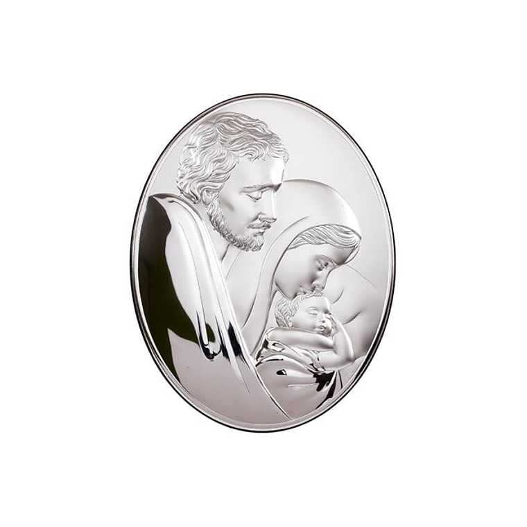 Sterling silver plaque of Sacred Family 1