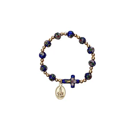 Dark crystal bracelet with cross