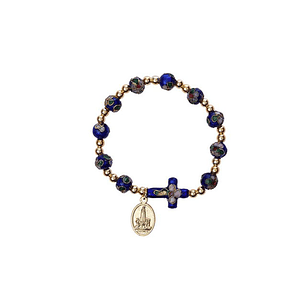 Dark crystal bracelet with cross