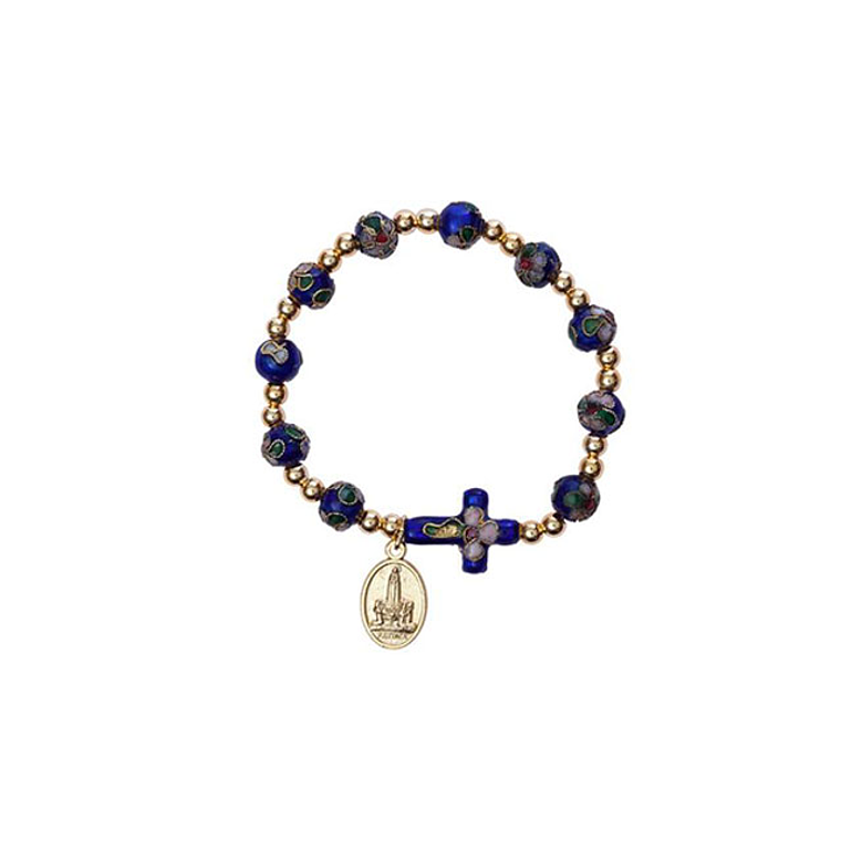 Bracciale in cristallo scuro con croce 2