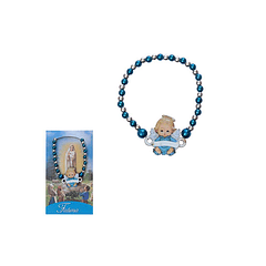 Bracelet perle bleue et ange